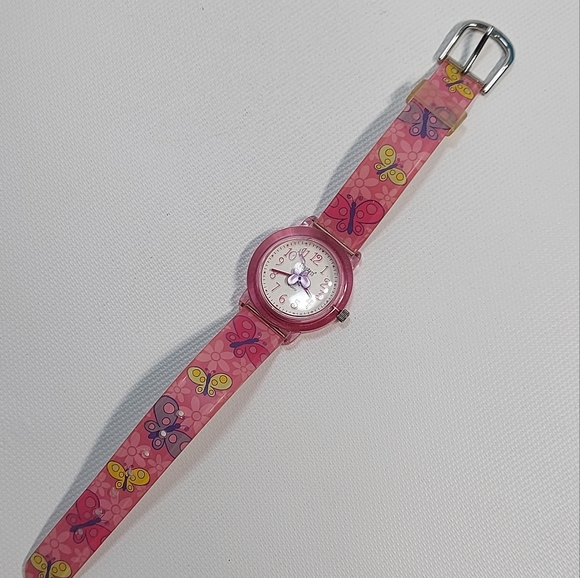 Vintage Dingbats Quartz Pink Butterfly Wrist Watch, New Battery - Picture 4 of 9